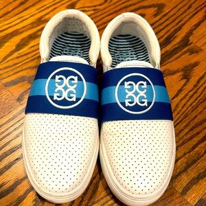 G/Fore Ladies Blue and White Perf Banded Slip on Street Shoe Size 7.5